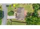 Aerial view of the property showcasing its well-manicured lawn and inviting patio area at 1219 Hadaway Ct, Lawrenceville, GA 30043