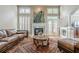 Inviting living room with fireplace, bright windows and doors, and hardwood floors at 3502 Village Green Dr, Roswell, GA 30075
