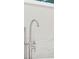 Close-up view of a sleek, modern tub filler with a handheld shower attachment at 156 Club Cir, Stockbridge, GA 30281