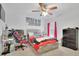 Bedroom with a wood frame bed, desk, and dresser at 425 Eldridge Drive Dr, Suwanee, GA 30024