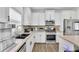 Modern kitchen with stainless steel appliances, white cabinetry, and granite countertops at 425 Eldridge Drive Dr, Suwanee, GA 30024