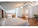 Comfortable main bedroom features hardwood floors, exposed brick and private bathroom at 1596 Cleveland Ave # 301, East Point, GA 30344