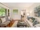 Bright living room featuring hardwood floors, comfortable seating, and natural light at 2057 Cambridge Ave, Atlanta, GA 30337