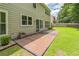 Large, level backyard with wood deck attached to house at 5077 Wellisford Ct, Suwanee, GA 30024