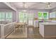 Kitchen featuring an island, dining area and stainless steel appliances at 5077 Wellisford Ct, Suwanee, GA 30024