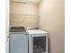 Laundry room featuring a washer and dryer with shelving at 5077 Wellisford Ct, Suwanee, GA 30024
