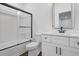 Modern bathroom featuring a glass-enclosed shower, sleek vanity, and contemporary fixtures at 173 Brush Creek Ct, Stockbridge, GA 30281