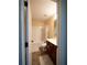 Bathroom with shower-tub combo, single sink, and light brown flooring and neutral paint at 5715 Radford Loop # 15, Fairburn, GA 30213