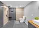Updated bathroom with glass shower, rainfall shower head, and floating vanity at 1945 Kevin Se Dr, Conyers, GA 30013