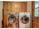 Modern laundry appliances and cabinets in a dedicated laundry room at 5739 Cobb Mdw, Norcross, GA 30093