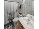 Charming bathroom with a modern cow shower curtain adding a touch of style at 450 Hunt Creek Dr, Acworth, GA 30101