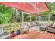 Outdoor deck featuring comfortable seating with sun shades, perfect for relaxing or entertaining at 1248 Rockview Ct, Loganville, GA 30052