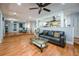 Spacious living area with hardwood floors, open layout, and seamless flow into the updated kitchen at 2639 Hummingbird Nw Dr, Duluth, GA 30096