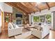 Cozy living room with stone fireplace, built-in shelving, comfortable seating, and large windows offering outdoor views at 3442 Winter Wood Trl, Marietta, GA 30062