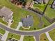 Stunning aerial view of a modern home with lush landscaping and a spacious driveway in a desirable neighborhood at 6080 Simone St, Acworth, GA 30101
