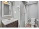 Bathroom showcasing a vanity sink, toilet, and shower, accented with modern fixtures at 1693 Alderbrook Ne Rd, Atlanta, GA 30345
