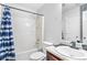 Bathroom features a shower/tub combo, toilet, and single sink vanity at 273 Baywood Xing, Hiram, GA 30141