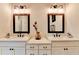 Bathroom showcases double vanities, white countertops, and sleek fixtures at 767 Farmstead Rd, Suwanee, GA 30024