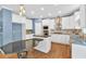 Modern kitchen with granite counters, stainless steel appliances, and a center island with bar seating at 212 Thorncliff Way Way, Acworth, GA 30101