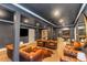 Basement lounge area with leather seating, stylish decor, and an open floor plan at 1169 Hodges Cir, Mansfield, GA 30055