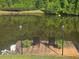 Relaxing dock view with chairs and green plants over a pond, perfect for enjoying nature at 1169 Hodges Cir, Mansfield, GA 30055