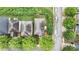 Aerial view of the property showing roof, backyard, nearby street and lush surrounding greenery at 401 Buckboard Ln, Locust Grove, GA 30248