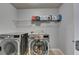 Functional laundry room includes appliances and convenient shelving at 5965 Vista Brook Dr, Suwanee, GA 30024
