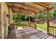 Covered wooden deck overlooking a lush yard with privacy fence at 2102 Berryhill Se Cir, Smyrna, GA 30082