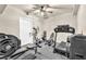 Home gym with treadmill, elliptical machine, weight bench, and rubber floors at 2619 Dayview Ln, Atlanta, GA 30331