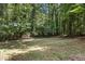 Spacious backyard surrounded by lush trees offering lots of privacy at 303 Nottingham Dr, Woodstock, GA 30188