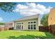 Well-maintained backyard featuring a lush lawn, privacy fence, and modern home with many windows at 1755 Rutland Pass Dr, Lawrenceville, GA 30045