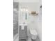 Modern bathroom with a glass-enclosed shower, gray vanity, and contemporary fixtures at 2463 Briarmoor Ne Rd, Atlanta, GA 30345