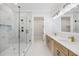 Beautiful bathroom features glass shower, double vanity, and modern fixtures at 3205 Bold Springs Rd, Dacula, GA 30019