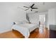 Bedroom showcasing hardwood floors, ceiling fan, and neutral colored walls and decor at 322 Peters Sw St # 2, Atlanta, GA 30313