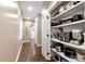 Walk-in pantry with shelves filled with kitchen appliances and food storage at 4882 Rabbit Farm Road Rd, Loganville, GA 30052