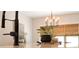Modern kitchen featuring a kitchen island with a white countertop and decor at 688 Harmony Rd, Temple, GA 30179