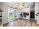 Dining room with new floor, sliding glass door leading to the back yard at 1919 Cheatham Woods Sw Dr, Marietta, GA 30008
