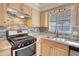 This kitchen features stone backsplash, stainless steel appliances, and a dual-basin sink at 11 Grove Ln, Hampton, GA 30228