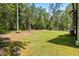 Expansive backyard featuring lush green grass and mature trees providing a private setting at 1491 Stonington Ct, Villa Rica, GA 30180