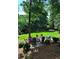 Charming backyard setting with a circle of chairs around a central fire pit for relaxation at 3201 Palisades Se Ct, Marietta, GA 30067