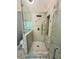 Beautiful primary bathroom featuring a glass enclosed shower with rainfall shower head and modern fixtures at 3201 Palisades Se Ct, Marietta, GA 30067