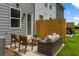 Cozy outdoor patio area with a seating arrangement and a wooden privacy fence at 512 Crown Dr, Emerson, GA 30137