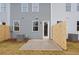 Backyard featuring a new sod lawn, concrete patio, and a wooden fence, creating a private outdoor space at 514 Crown Dr, Emerson, GA 30137