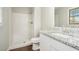 Bathroom with granite vanity, shower, toilet and modern fixtures at 1894 Twin Falls Rd, Decatur, GA 30032