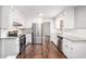 Updated kitchen features stainless steel appliances, white cabinets, and granite countertops at 1894 Twin Falls Rd, Decatur, GA 30032