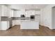 Modern kitchen featuring white cabinets, stainless steel appliances, and a center island with pendant lighting at 237 Arwen Drive Lot 61, Mcdonough, GA 30252