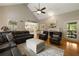 Comfortable living room features hardwood floors, fireplace, and ample seating at 4249 Arbor Club Dr, Marietta, GA 30066