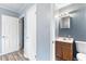 Bathroom with toilet and vanity at 3927 Buck Rd, Powder Springs, GA 30127