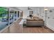 Spacious living room with sliding glass doors, a fireplace, and built-in shelves at 2994 Baker Ridge Nw Dr, Atlanta, GA 30318