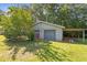 A detached cinderblock garage with a two-car opening and an adjacent covered area at 6674 Cowan Mill Rd, Winston, GA 30187